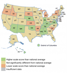 Changes in Scale Scores, 4th Grade Math (2005-15)